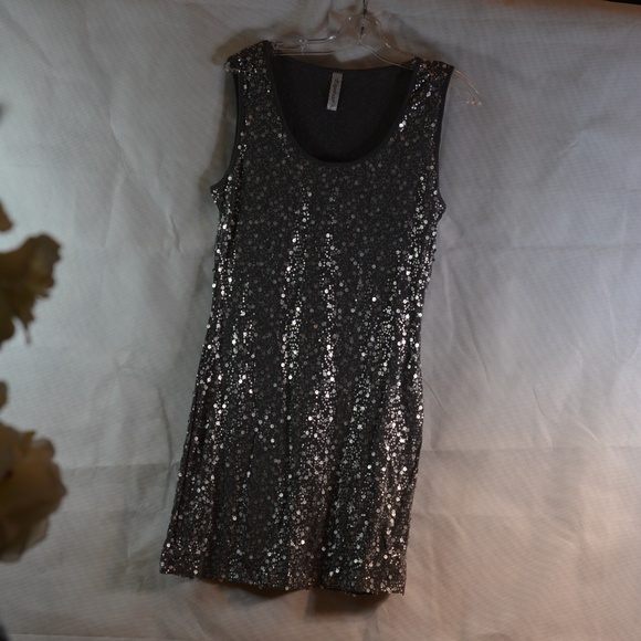 Stretch Sequin Dress SZ S Expresso - Picture 3 of 8
